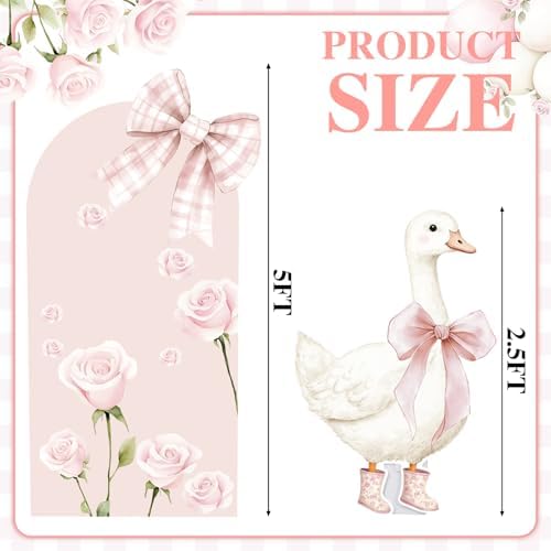 Novabright 2 Pcs One Silly Goose Party Decoration Pink Bow 5ft/2.5ft - Image 6