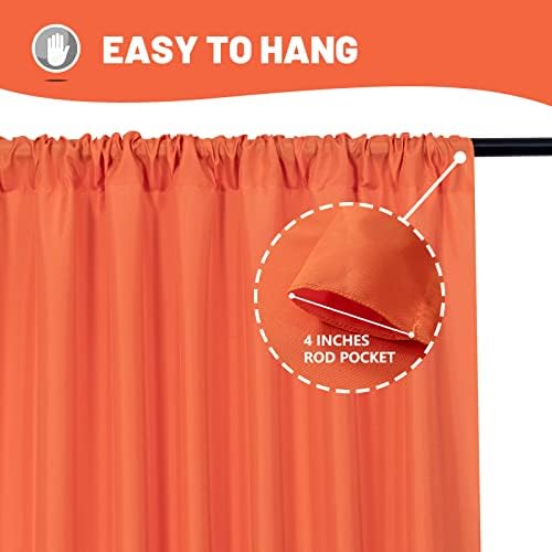 Orange Backdrop Curtains for Parties, Weddings, Stage, 5ft x 10ft, 2 Panels - Image 5