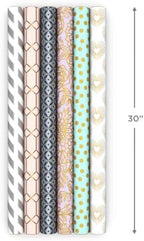 Hallmark Wrapping Paper Rolls, 6 Rolls (Hearts, Dots, Flowers, Stripes) - Image 3