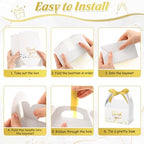 Engrowtic 50 Pcs Thank You Boxes with Ribbon Handles 5.9",White - Image 4