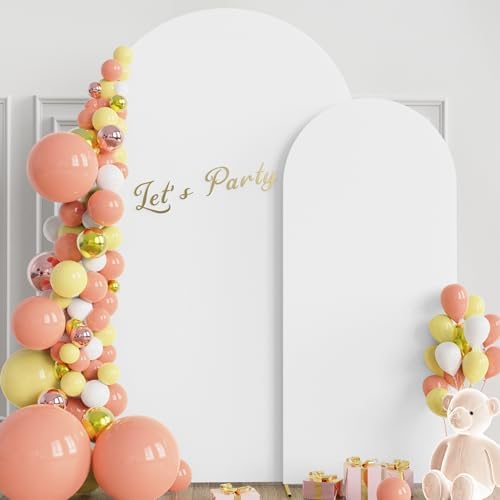 Wokceer Arch Backdrop Cover 7.2FT,6FT White Arch Covers Stretchy Backdrop - Image 4