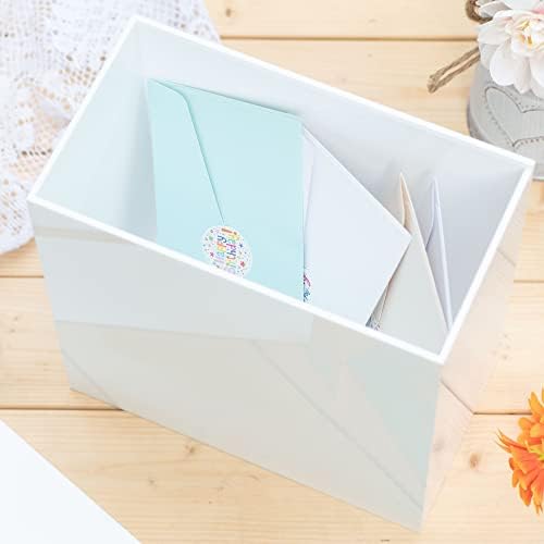 UNIQOOO White Acrylic Card Box w/Slot, Thick DIY Wedding Box Blank No Print, Large 10x10x5.5 in, for Reception Decoration Fundraiser Money Box Election Ballot Graduation Keepsake Party Favor - Image 5