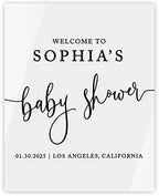 Andaz Press 16"x20" White Acrylic Personalized Baby Shower Welcome Sign, Gender Neutral Large Custom Sign for Easel Stand, Modern Baby Shower Decorations by AndazPress