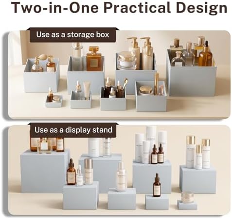 8 Pcs White Buffet Risers with Mini Sign and Marker, Food Risers Display Stands for Buffet Table Party Catering Dessert Jewelry Collectibles,Cube Nesting Boxes with Hollow Bottoms 8 Sizes (10" 9" 8" 7" 6" 5" 4" 3") - Image 7