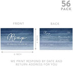 Andaz Press 56-Pack Personalized RSVP Postcards for Wedding Navy Blue Ombre Watercolor Cardstock Response Reply Cards for Bridal Shower Baby Shower Birthday Event Custom Date Return Address 4 x 6-Inch - Image 5