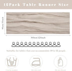 12 Pcs Cheesecloth Table Runner 10FT Rose Brown Runner for Tables Gauze Fabric 35 x 120 Inches Long Boho Table Runner Decor Rustic Sheer Runner for Wedding Birthday Bridal Shower Party (Rose Brown) - Image 3