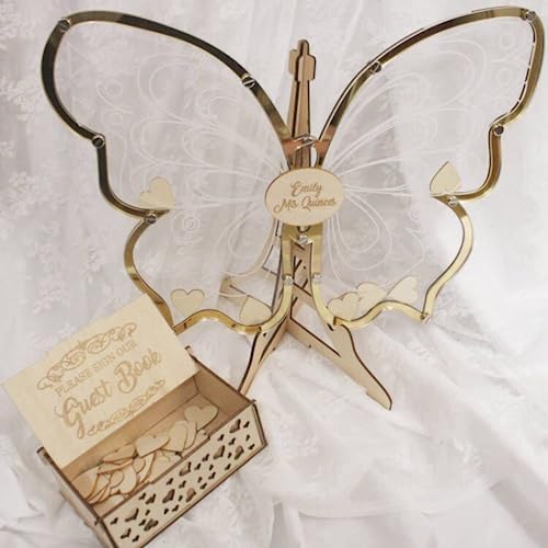 XEL Wedding Guest Book Alternative Personalized Butterfly Guest Book Alternative,for Baby Shower Sign,Graduation Party,Wedding,Birthday,Guest Book Wedding Signs Reception Decorations by Unknown