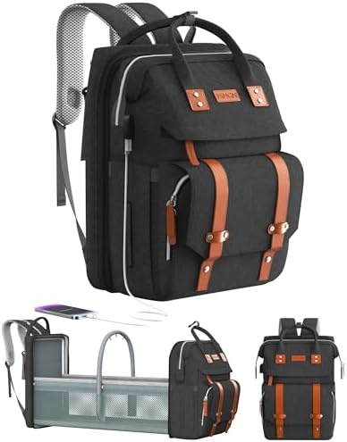 ISMGN Diaper Bag Backpack with Changing Station, Baby Bags for Boys, Black by ISMGN