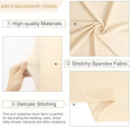 FANPROMS Wedding Arch Cover Beige 5ft 6ft 7ft Spandex Arch Backdrop Cover Set of 3 Balloon Arch Cover Backdrop Fabric for Banquet Chiara Arch Stand Cover for Bridal Shower Party Decorations - Image 3