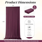 10ft x 15ft Burgundy Backdrop Curtains for Wedding Parties, 2 Panels Extra Long Wrinkle Free Fabric Drapes Photo Backdrop for Baby Shower Birthday Stage Reception Lobby Decoration - Image 7
