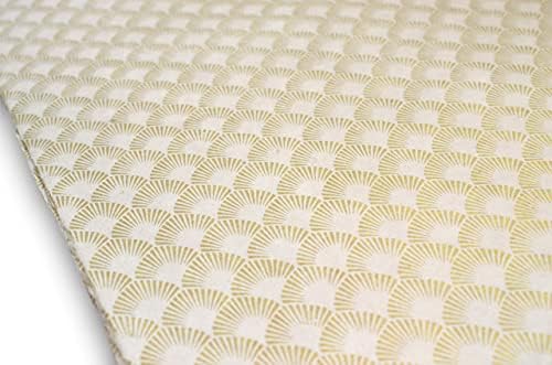 Kathmandu Valley Co. Handmade Lokta Decorative Wrapping Paper, Golden Fan - Image 3