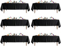 DRESSMAKER 6 Pack Black Table Cloth Rectangle 60X102 Inch Fit 6FT Table by Dressmaker