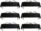 DRESSMAKER 6 Pack Black Table Cloth Rectangle 60X102 Inch Fit 6FT Table by Dressmaker