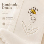 Handmade Crochet Baby Bee Outfit 0-3 Months – Premium Knit Sweater, Pants, Hat & Booties Set – Luxury Baby Shower Gift, Coming Home Outfit, Neutral Newborn Keepsake, Newborn Photography (Color Beige) - Image 3