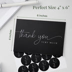 Thank You Cards with Envelopes - Bulk Pack of 100 Black Thank You Card - Image 4