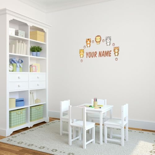 Oliver's Labels Premium Name Wall Decals - Matte Finish Personalized Wall Art for Kids' Rooms & Nurseries (Wild Kittens) - Image 2