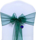 Pack of 100 Organza Chair Sashes for Wedding & Event Décor – Hunter Green - Image 2