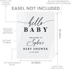 Andaz Press White Personalized Acrylic Baby Shower Sign, Baby Shower Welcome Sign, Gender Neutral Large Custom Baby Shower Acrylic Sign For Easel, Modern Baby Shower Decorations, 16x20 Inch - Image 5