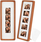 Lineshading 2 Pcs Photo Booth Frames 11.4 x 3.5 in, White, Teak Wood by Lineshading