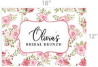Andaz Press Custom Personalized Disposable Paper Placemats, 12 x 18 Inch, Set of 25, Custom Bridal Brunch Pink Floral, Tableware, Dining, Tabletop, Table Setting for Bridal Shower, Bridal Brunch - Image 3