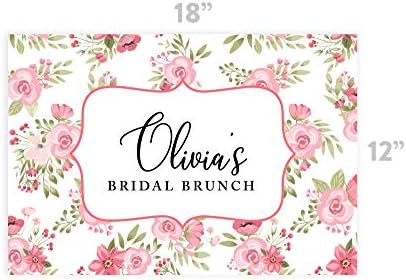 Andaz Press Custom Personalized Disposable Paper Placemats, 12 x 18 Inch, Set of 25, Custom Bridal Brunch Pink Floral, Tableware, Dining, Tabletop, Table Setting for Bridal Shower, Bridal Brunch - Image 3