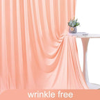 Peach Backdrop Curtain for Parties Baby Shower Wrinkle Free Peach Photo Curtains Backdrop Drapes Fabric Decoration for Wedding Birthday Party 5ft x 7ft,2 Panels - Image 5