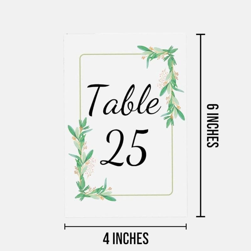 Unique Design Table Number Cards Double Sided Party Table Numbers for Reception Baby Shower Anniversary Birthday Bridal Party 4x6 Inch, 100, Green-2 - Image 3