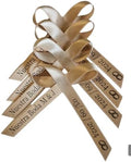 25 Personalized Ribbons Assesmbled Bows Custom Bridal Shower Favor Party Favors Wedding Bridesmaid Memorial Ribbons Funeral Baby Invitations Mis XV años Quinceanera (Champagne) by AmysBubbling