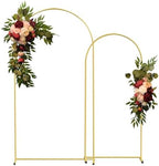 Gold Metal Wedding Arch Backdrop Stands Set of 2 (7.2FT & 6FT), Metal Square Balloon Arch Frame for Birthday Party, Ceremony, Baby Shower by CHUNQIANGCAIDESIGN