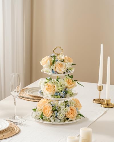 3 Tier Cupcake Stand, Ceramic Tiered Serving Stand - Image 7
