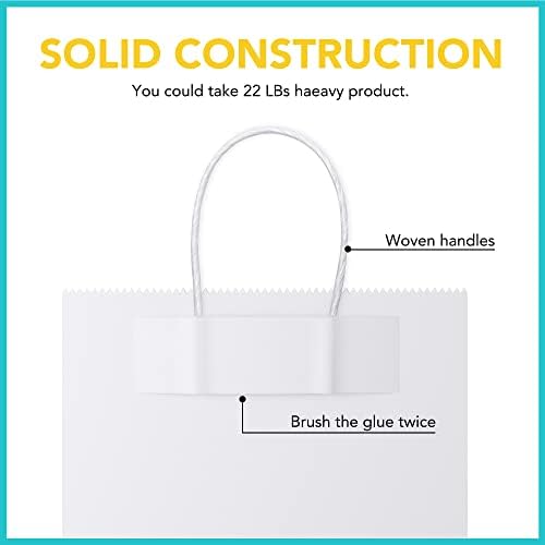 GSSUSA White Paper Bags with Handles, Large Gift Bags 16x6x12, 100 Pack - Image 3