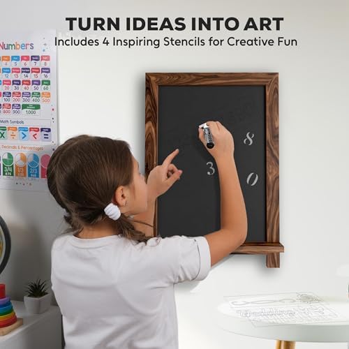 Loddie Doddie Mini Chalkboard Sign Easel, Place Cards, Dark Brown, 12"x12" - Image 5