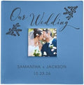 Personalized Wedding Photo Album, Custom Engraved Picture Album, Holds 200 4" x 6" Photos, Leatherette and Laser Engraved Scrapbook, Our Wedding, Blue by GiftsForYouNow