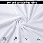 White Backdrop Curtains for Wedding Parties, 20x7FT Wrinkle Free Photo Backdrop Curtains for Wedding Birthday Party Baby Shower, Fabric Drape with Rod Pockets 5ft x 7ft, 4 Panels - Image 4