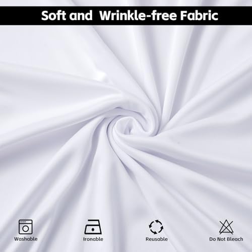 White Backdrop Curtains for Wedding Parties, 20x7FT Wrinkle Free Photo Backdrop Curtains for Wedding Birthday Party Baby Shower, Fabric Drape with Rod Pockets 5ft x 7ft, 4 Panels - Image 4