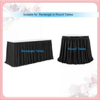 Table Skirt for Teacher Desk Classroom Baby Shower Halloween, Black, 12ft - Image 4