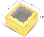 KPOSIYA 120pcs Small Cookie Boxes with Window, 4x4x2.5 Gold Bakery Box - Image 4