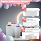 3Pcs Cylinder Stands for Party, White Cylinder Stand Cake Pedestal Stand Cylindrical Display Stand for Birthday Wedding Party Outdoor Indoor Decor (3 Pcs) - Image 6