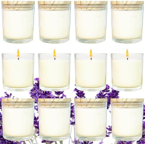 12 Pcs 6 Oz Mini Soy Candles,Lavender Scented Bulk Candle Set,Aromatherapy Candle,Great Stress Relieving Scented Candles for Girls as a Gift for Birthdays, Weddings Party Favors! by Veiuwa