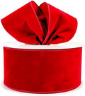 Meseey 4 Inch 50 Yards Red Velvet Wired Ribbon - Premium Soft Velvet Ribbon with Wire Edges for Christmas Tree Decor, Wedding, Valentine's Day, Gift Wrapping, DIY Crafts by MeseeyRibbonBow
