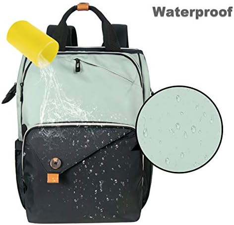 Hap Tim Diaper Bag Backpack,Large Capacity Travel Back Pack Maternity Baby Nappy Changing Bags, Double Compartments with Stroller Straps,Waterproof,Grey Black(US7340-GB) - Image 5