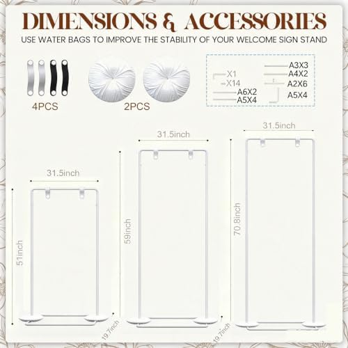 White Wedding Welcome Sign Stand Display Easel Stand - Image 5