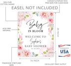 Andaz Press Baby in Bloom Personalized Baby Shower Welcome Sign Board Custom Wildflower Sign Pink Florals 16"x20" Canvas Floral Guest Book Alternative Welcome signs - Image 2