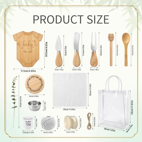 81Pcs Baby Shower Prizes for Game Winners，6 Sets Cheese Board (Bodysuit) - Image 3