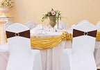 Stretch Spandex Chair Sashes for Wedding Reception Brown Chair Sashes Bands with Buckles, Chair Bows for Party Folding Chairs Celebration Ceremony Baby Shower Decorations (50, Brown) - Image 2