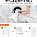 VEVOR 100 Pcs Stretch Spandex Folding Chair Covers Universal Fitted White - Image 4