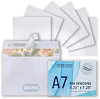 MOS White 5x7 Invitation Envelopes A7 (5.25 x 7.25 Inch) 500 Pack, Self-Seal Heavyweight for 5x7 Cards, Photos, Wedding Invitations, Greeting Cards, Thank You Cards, Announcements by Marathon+Office+Supply