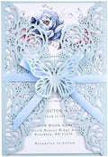 50 Wedding Invitations Butterfly Invitations Pocket with Blank Inner Cards by Maffily