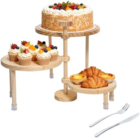 Cupcake Stand, Wood Cake Stand, Cupcake Display Stand, Wedding Cake Stands, 360°Rotatable Cupcake Stands for Party, 3 Tier Cupcake Stand, Cup Cake Tower Stand for Birthday Anniversary Party Decoration by Unknown