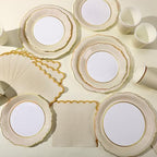 Tioncy 200 Pcs Party Plates Cups Napkins Set Serve 50 Gold,Nude - Image 3
